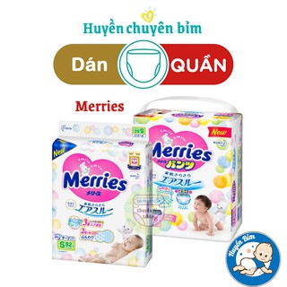 Tã Dán/Quần Merries Nội Địa Nhật NB96/S88/M68/L58/M64/L50/XL44/XXL28