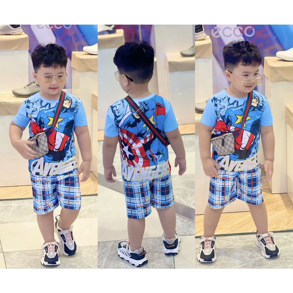 Đồ bộ bé trai size nhí 12-22kg vải thun lạnh 3D Jennie kids J481