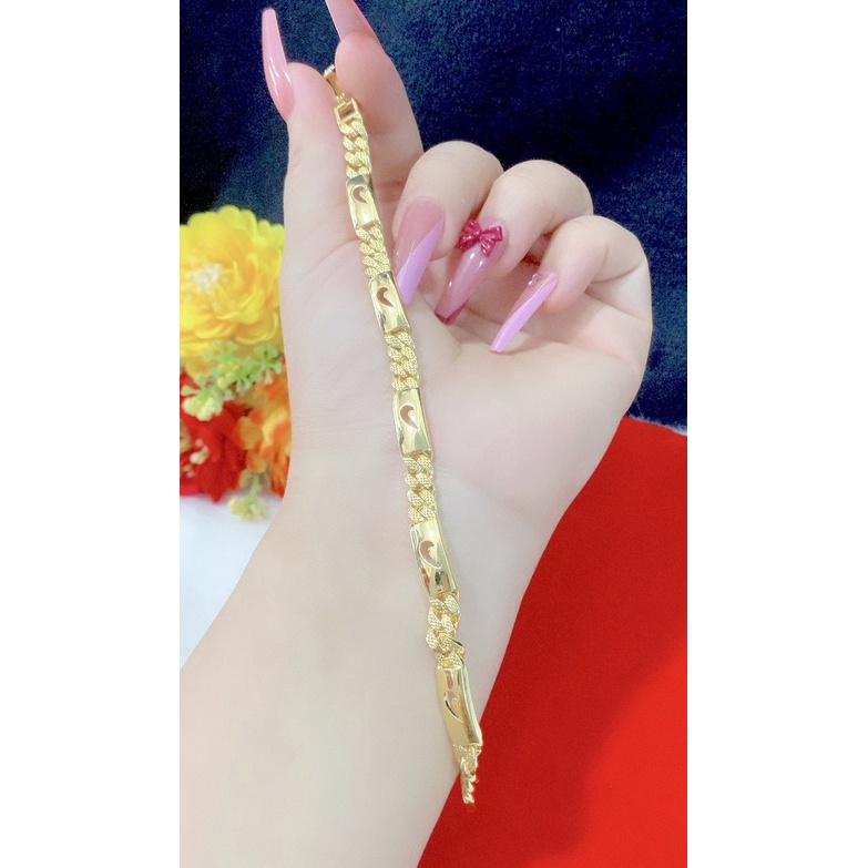 Lắc tay nữ mạ vàng 18k or 24 k dấu phẩy cực đẹp 060RLL.070422 - Mang đi chơi, đi tiệc rất đẹp