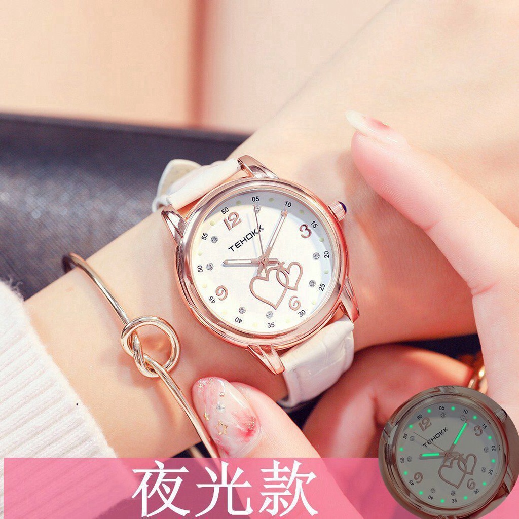 Đồng Hồ Đeo Tay Phát Quang Chống Thấm Nước Phong Cách Hàn Quốc Cho Nữ