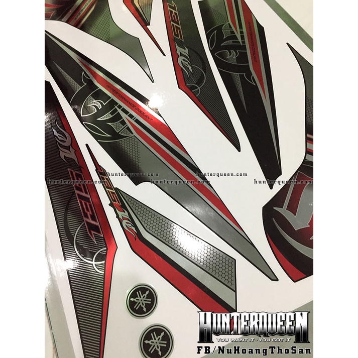 Tem rời dán xe Exiter 135 đen (2011-2014). LC chất liệu crom cao cấp