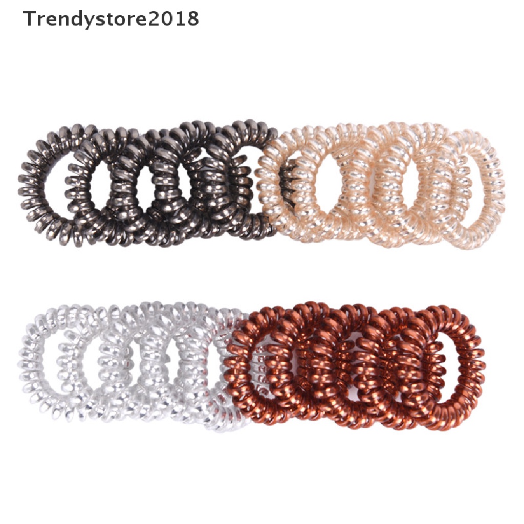 Set 1/5 dây buộc tóc lò xo xoắn co giãn thời trang 2018