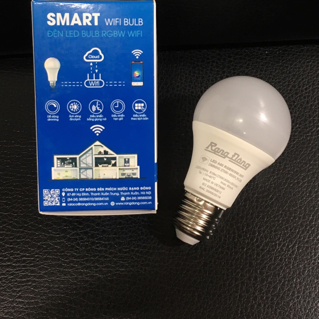 Bóng đèn smart led Rạng Đông 9W khiển bằng điện thoại qua Wifi