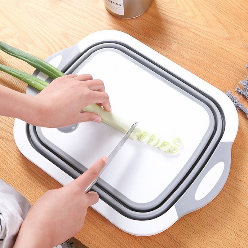 Chậu, thau kiêm thớt đa năng gấp gọn tiện dụng 3 trong 1 kích thước 30 x 40cm - Tee &amp; Mee