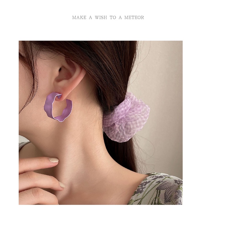 Bông Tai Hoa Tím Phong Cách Hàn Quốc