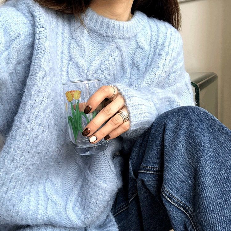 🌈Khuyến trái mùa 🌈Áo sweater len dáng rộng phong cách Hàn Quốc màu trơn cho nữ