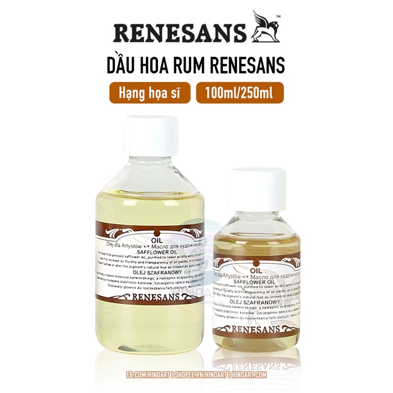 [Dung môi sơn dầu] Dầu hoa rum Renesans safflower oil - dung tích 100ml/250ml