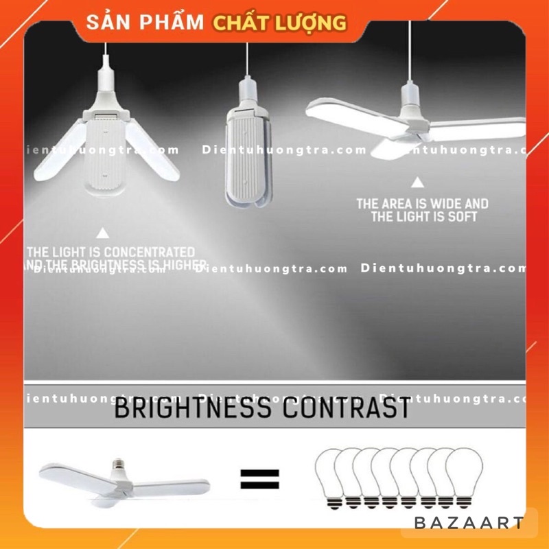 Bóng đèn led 45w cánh quạt siêu sáng-đuôi E27