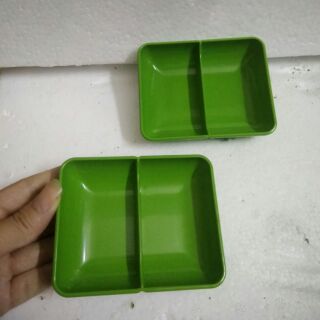 Đĩa chấm đĩa đựng nước chấm gia vị phíp 2 ngăn