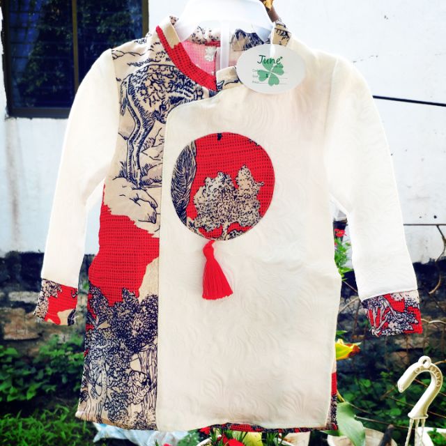 Áo dài gấm bé trai cao cấp size 1_10y