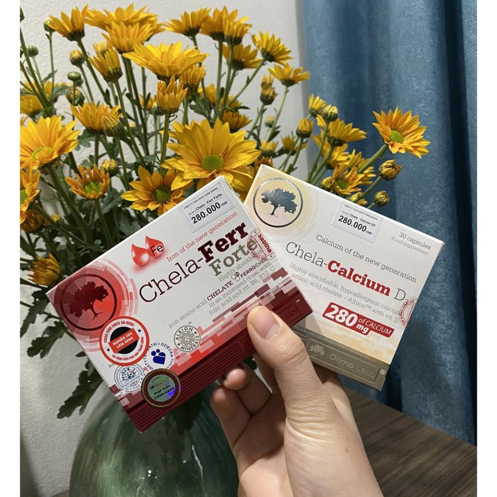 [Chính Hãng] CẶP Sắt Chela-Ferr Forte Và Canxi Chela-Calcium D3 Cho Bà Bầu