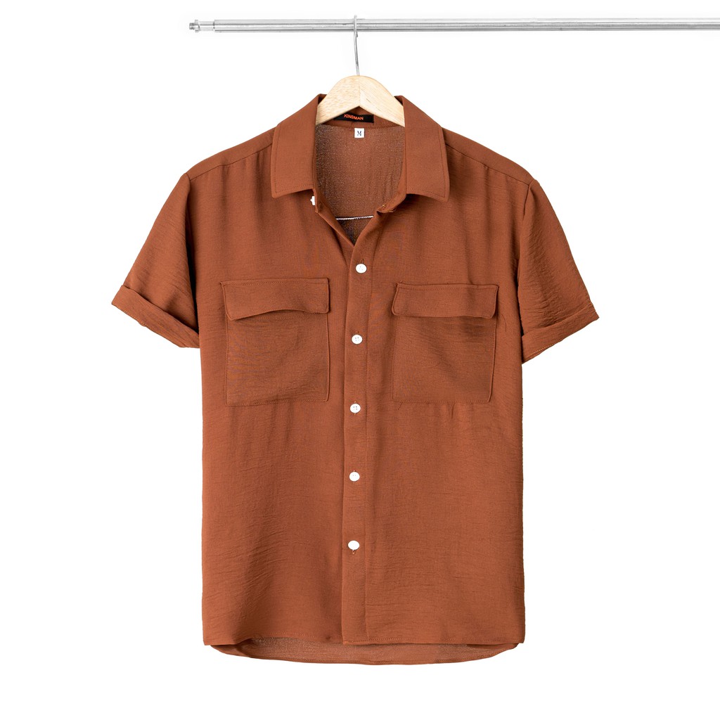 Áo sơ mi đũi nam cổ bẻ có túi hộp KINSMAN chất liệu linen đẹp giá rẻ SM611 | BigBuy360 - bigbuy360.vn