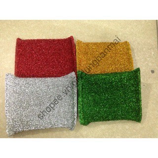 Combo 4 miếng rửa bát kim tuyến đủ màu, dụng cụ an toàn cho bát đĩa, cốc chén.