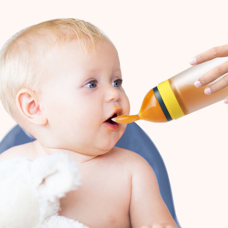 bình sữa cho bé sơ sinhMuỗng Ăn Dặm Bằng Silicone Mềm Kèm Muỗng Dành Cho Trẻ Sơ Sinh