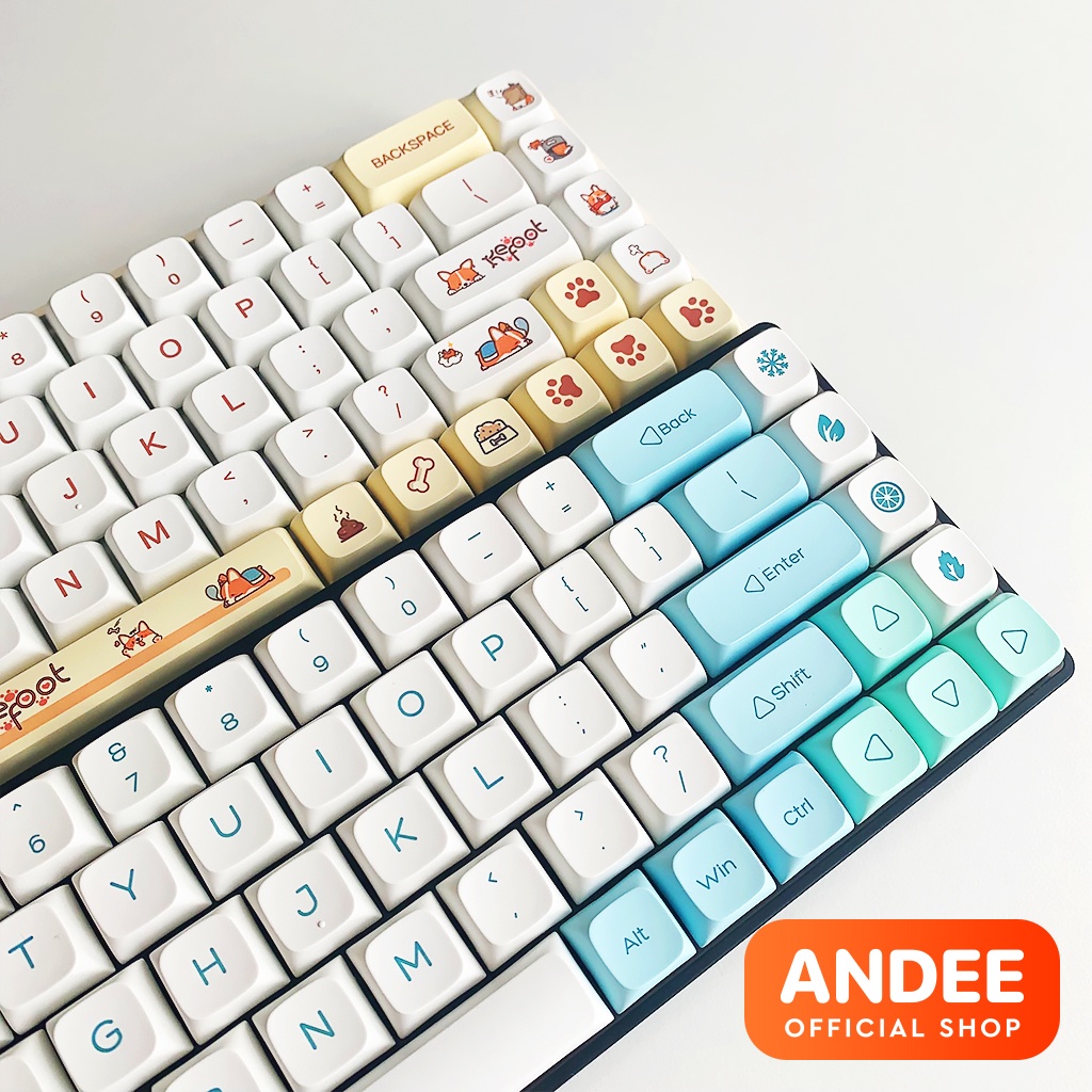 Keycap nút bàn phím XDA Ice Mint - Corgi 9mm PBT nhiều màu dễ thương cho bàn phím cơ