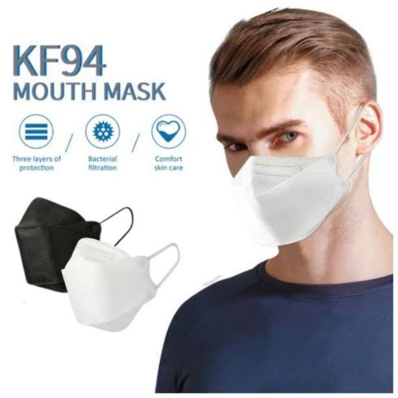 Khẩu Trang Đeo Tai KF94 Hàn Quốc - Trắng Và Đen