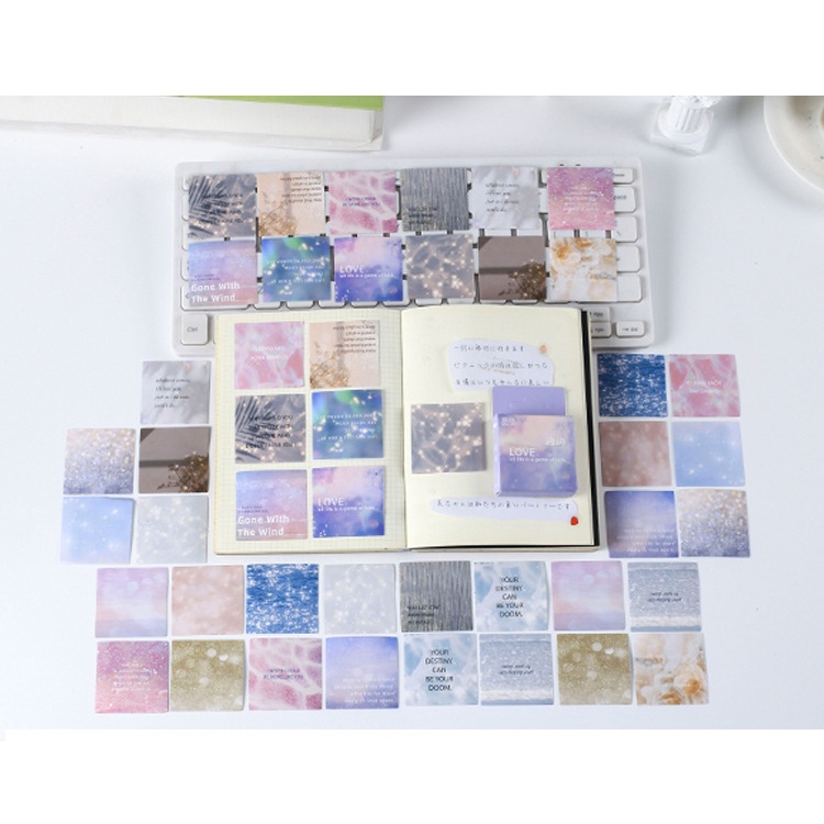 Sticker hộp 46 miếng dán chủ đề Lấp Lánh - Hộp nhãn dán trang trí sổ tay bullet journal - M465