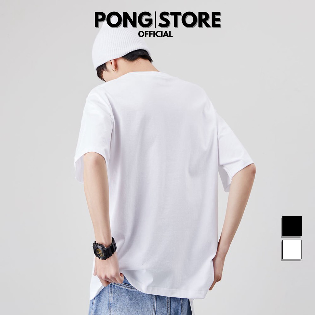 Áo thun tay lỡ form rộng nam nữ in SLOGAN - Áo thun unisex cổ tròn chất thun co giãn thoáng mát PONGSTORE