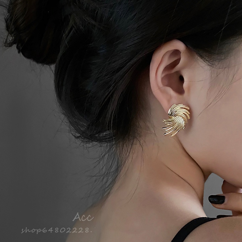 Khuyên Tai Kim Loại Phong Cách Retro Âu Mỹ Cá Tính