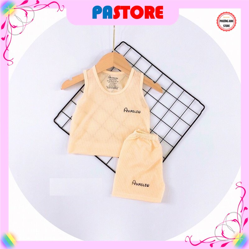 Bộ Quần Áo Ba Lỗ Cho Bé Trai Bé Gái ⚡BÁN LỖ XIN 5 SAO⚡ Cotton Sợi Tre Thông Hơi Avaslew  5-15Kg  Mềm Mịn, Thoáng Mát