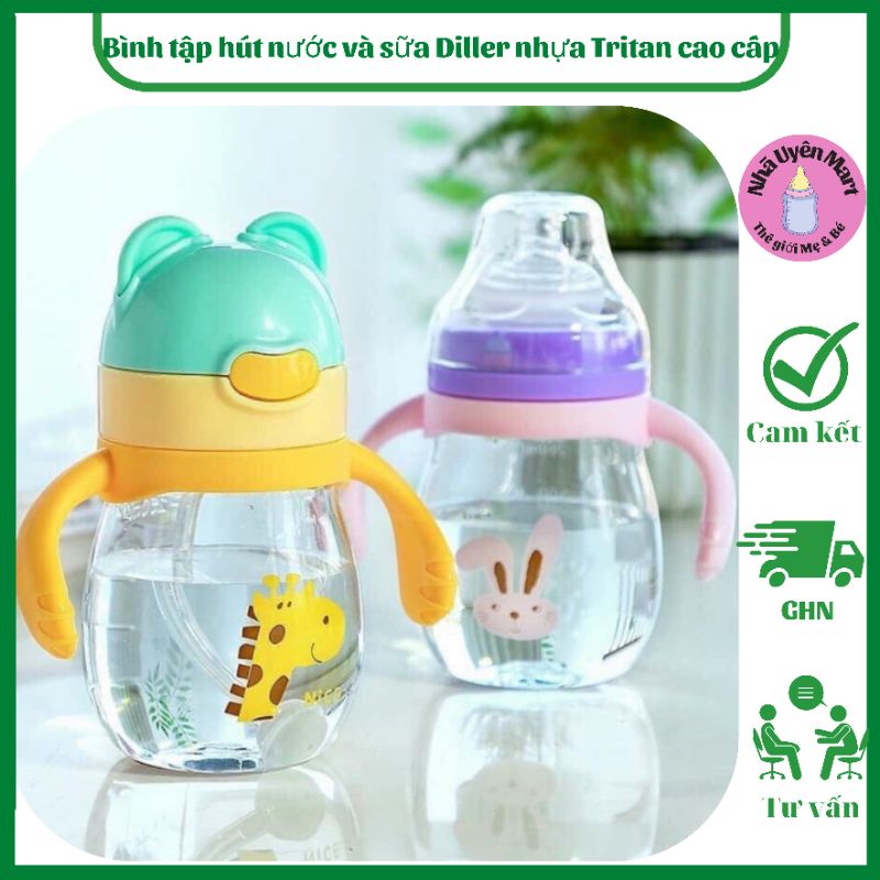 BÌNH TẬP HÚT NƯỚC VÀ SỮA DILLER NHỰA TRITAN CAO CẤP