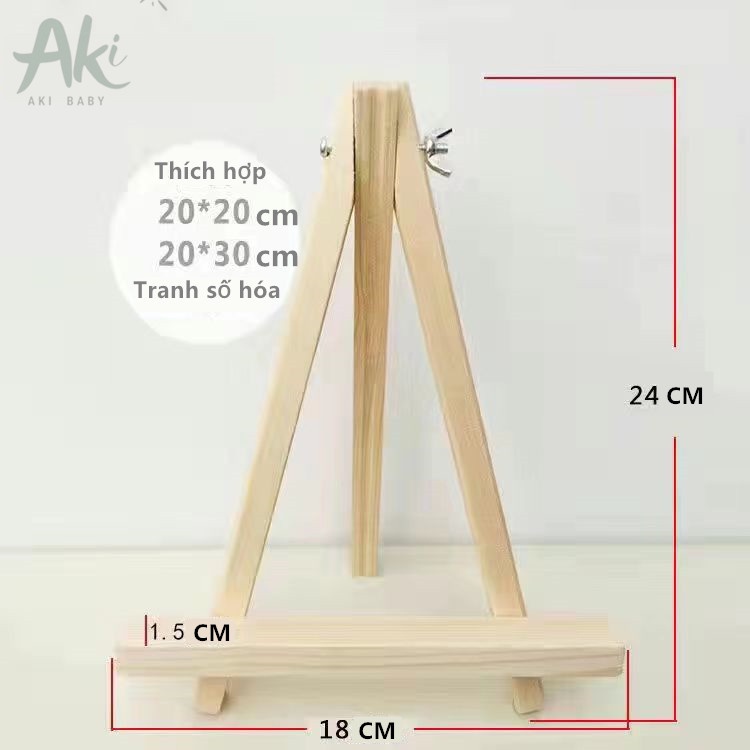 Giá để tranh ảnh bằng gỗ hình tam giác, giá vẽ tranh thích hợp với tranh số hóa 20*20cm/ 20*30cm