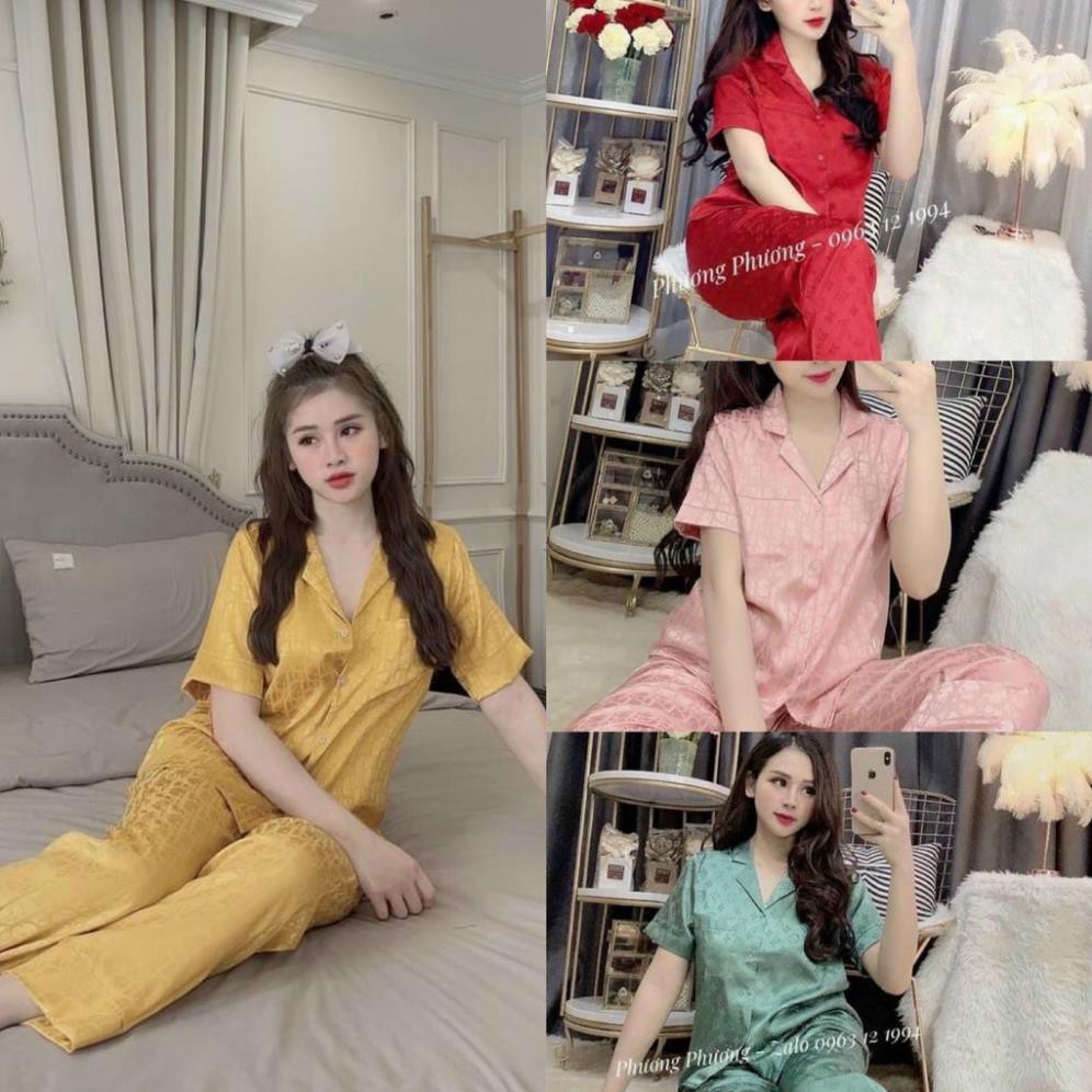 Pijama Lụa SATIN những mẫu hottren 2021 nhà SAM Tay ngắn quần dài Form dưới 60 kí * *