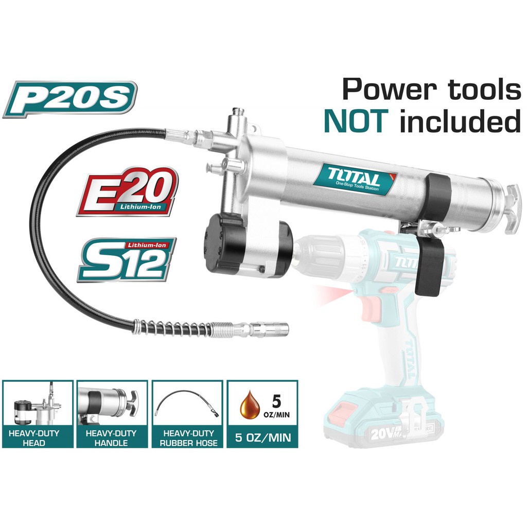 Súng bơm mỡ có giá đỡ total TGULI2001 Thân Dụng cụ dùng máy khoan pin