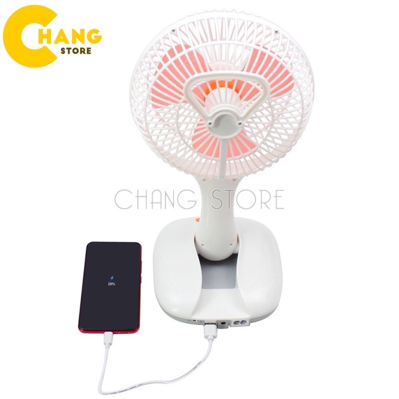 Quạt Tích Điện Mini Ông Tây Để Bàn