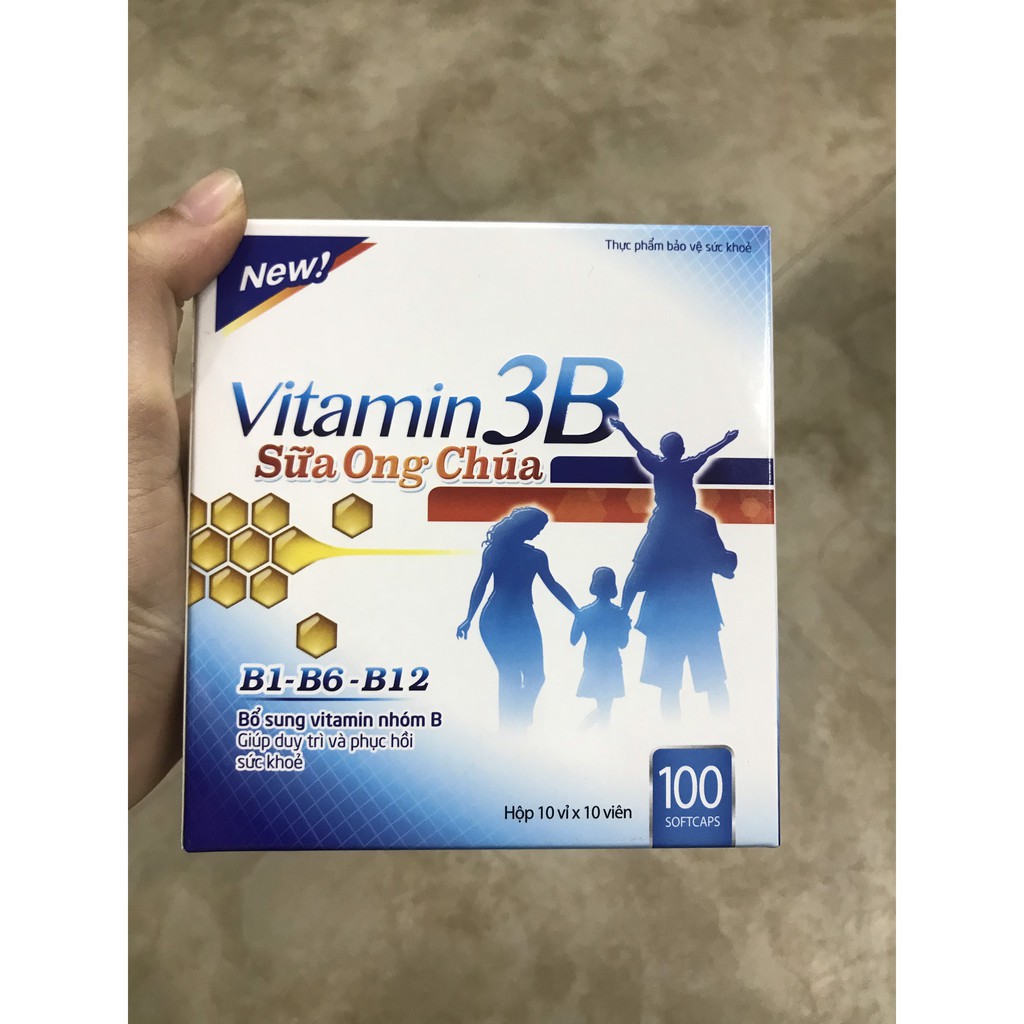 Vitamin 3B Sữa Ong Chúa 100 viên phục hồi sức khỏe, giúp ăn ngon hơn bổ sung vitamin B1, B12, B6