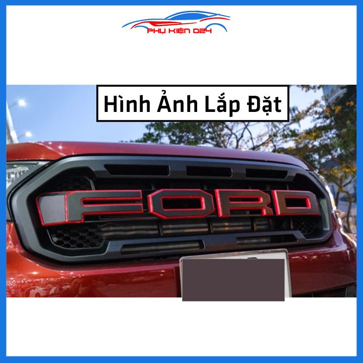 Mặt ca lăng, calang Ranger XLS, XLT 2018-2021 chữ đỏ 3D trang trí làm đẹp xe