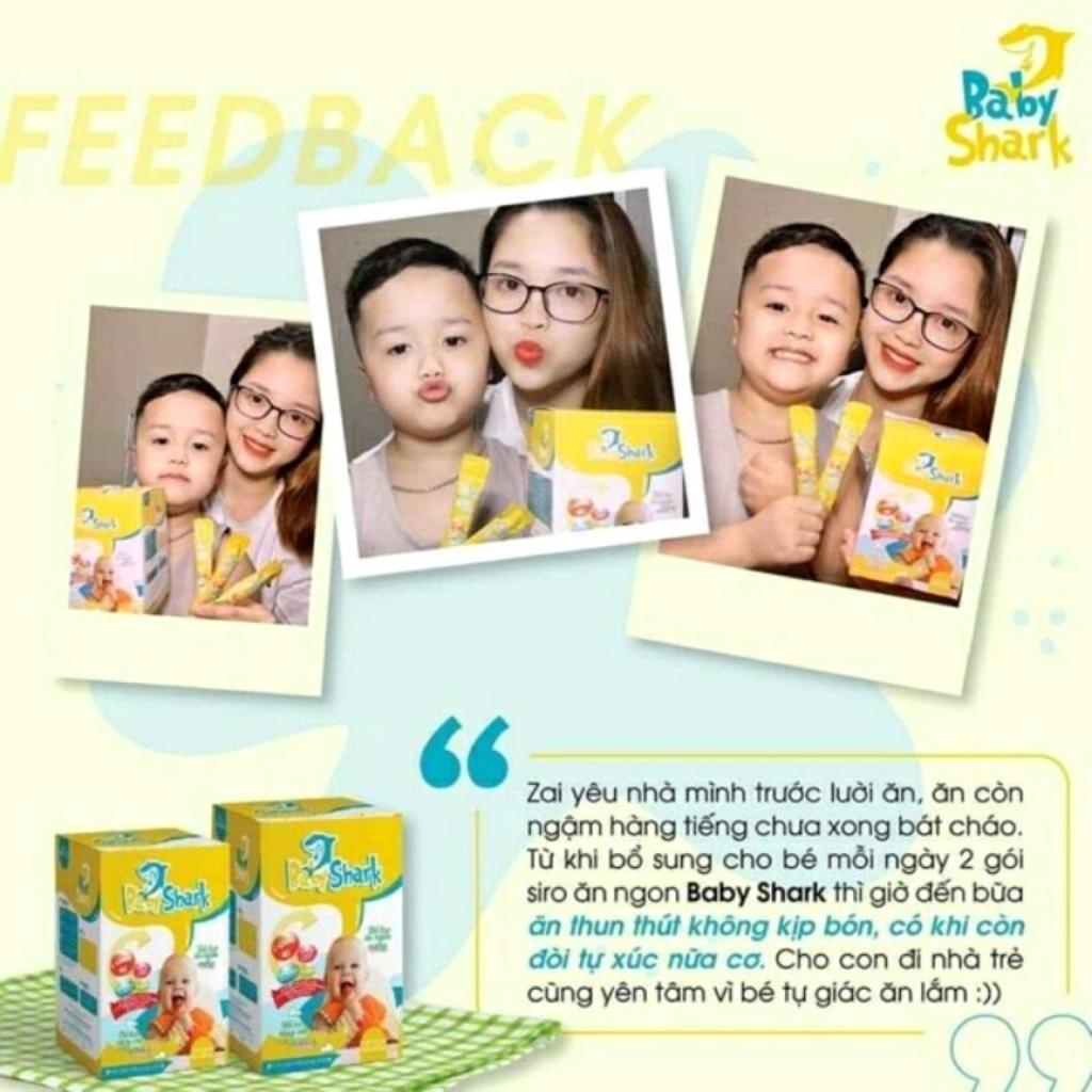 Siro Cá Mập Baby Shark Gold X2 Chính Hãng Mẫu Mới MERRY STORE Siro Ăn Ngon -Tăng Cân - Hộp 30 Gói