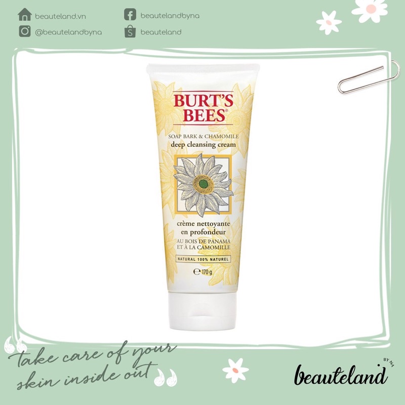 Sữa rửa mặt sạch sâu, không tạo bọt Burt’s Bees Deep Cleansing Cream