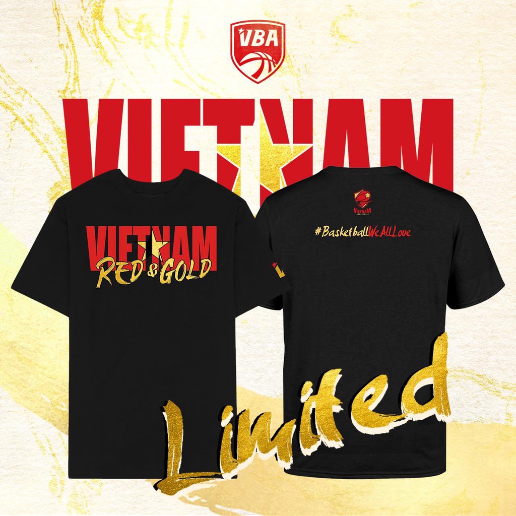 Áo thun bóng rổ VIETNAM RED & GOLD