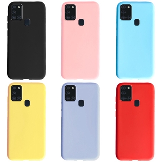 Ốp điện thoại bằng silicon mềm siêu mỏng màu trơn cho Samsung Galaxy A21S SM-A217F/DS