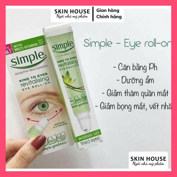 Lăn dưỡng mắt Simple Revitalising Eye Roll-on - Kem dưỡng mắt Simple