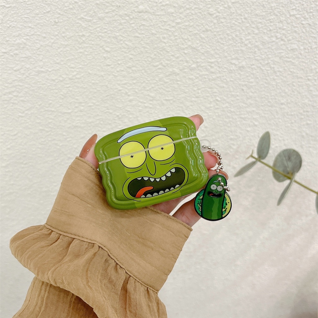 Vỏ Bảo Vệ Hộp Sạc Tai Nghe Bluetooth Không Dây AirPods 1 2 pro 3 2021 gen3 Bằng Silicon Tpu Mềm Chống Rơi Hình Dưa Leo Sáng Tạo