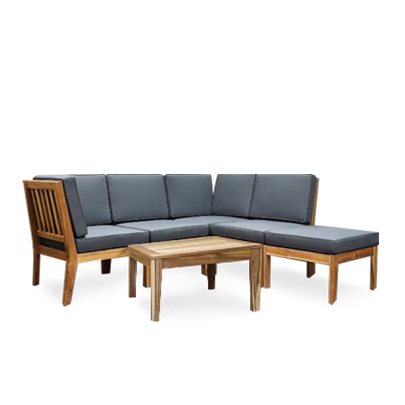 Bộ sofa góc ngoài trời Trangan IBIE gỗ keo