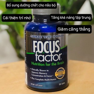 Viên Uống Bổ Não FOCUS Factor – Tăng Cường Trí Nhớ - 180 viên