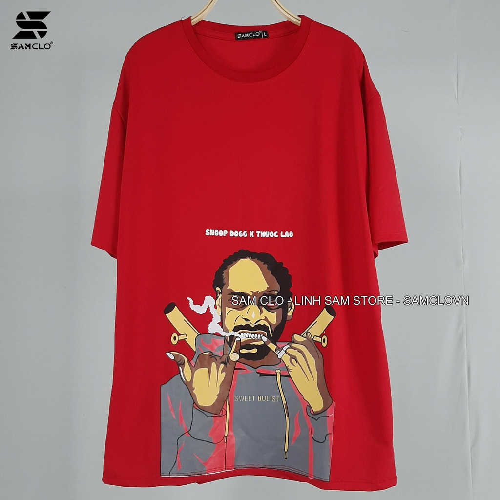 Áo thun Unisex nam nữ form rộng tay lỡ SAM CLO - mặc cặp, nhóm, lớp in hình SNOOP DOGG x THUOC LAO | BigBuy360 - bigbuy360.vn