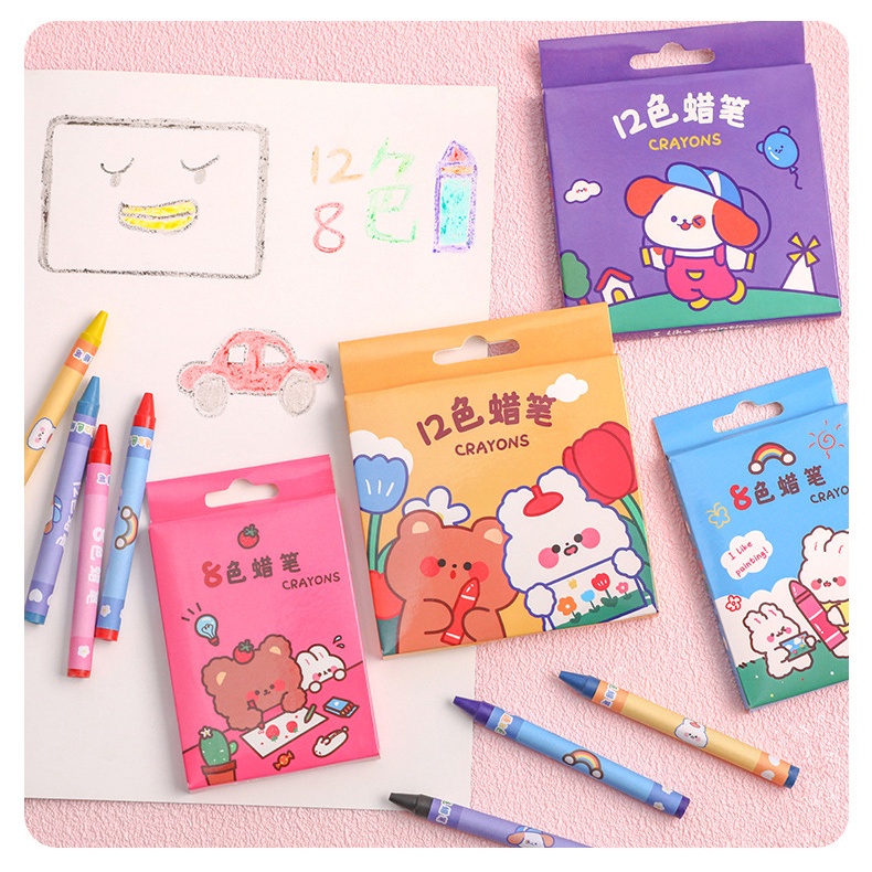 Set 12 Bút Sáp Màu Sắc Đa Dạng Cho Bé