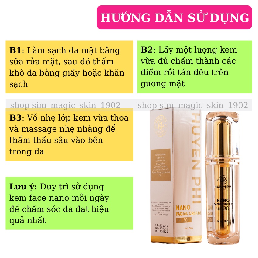 Kem Face Nano Huyền Phi Dưỡng Trắng Căng Bóng Chống Nắng Makeup