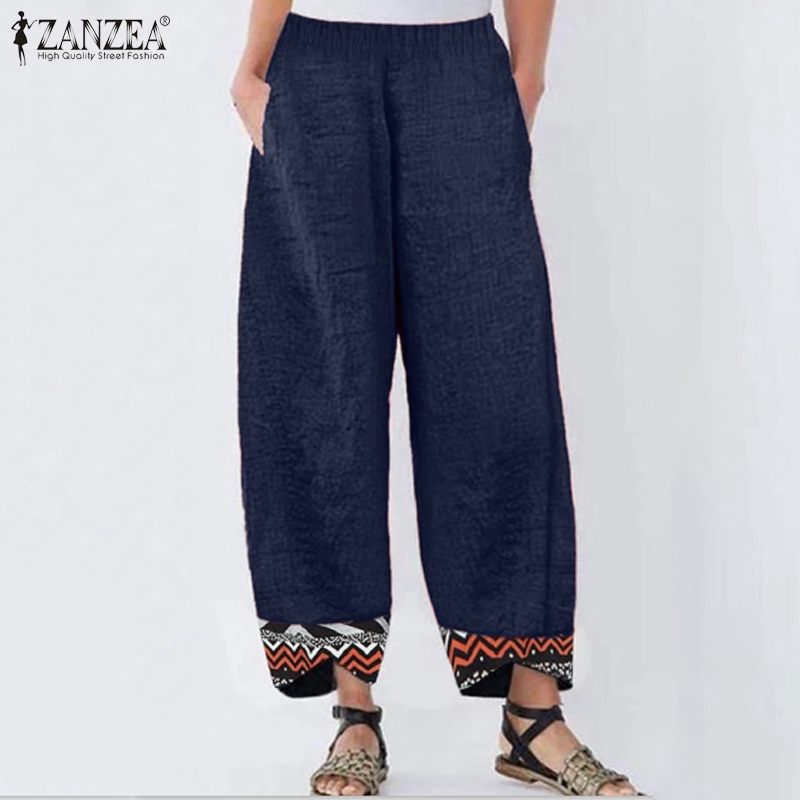 Quần dài ZANZEA ống rộng thời trang cổ điển cho nữ | BigBuy360 - bigbuy360.vn