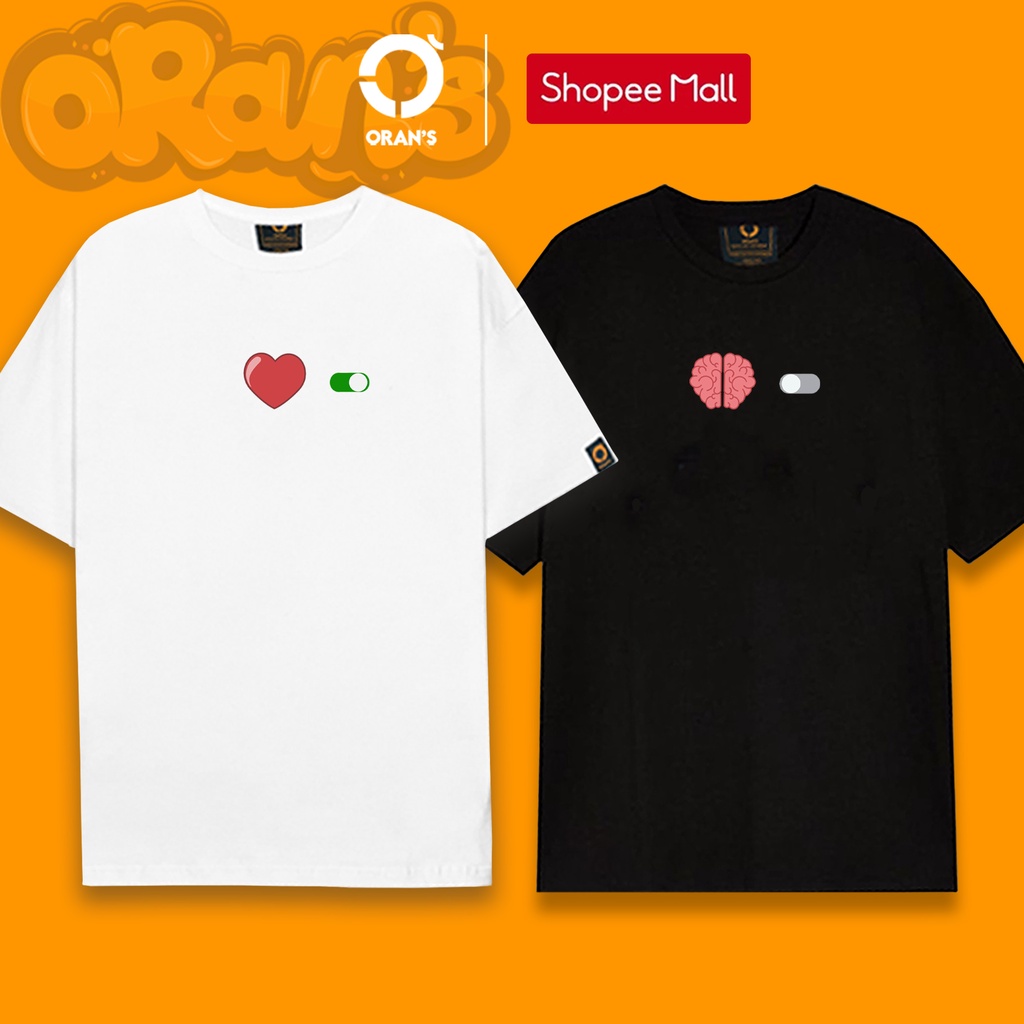 Áo đôi trái tim - lý trí unisex phông tay lỡ cho nam nữ Oversize chất COTTON, FULLBOX ORANS - ORAN'S TEE BASIC