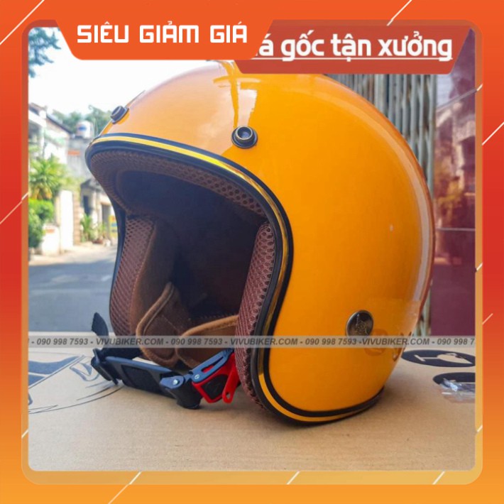 KHO SG-  [Giống ảnh] Mũ bảo hiểm 3/4 màu vàng cam siêu dễ thương đi phượt - Nón bảo hiểm 3/4 màu cam vàng chính hãng giá