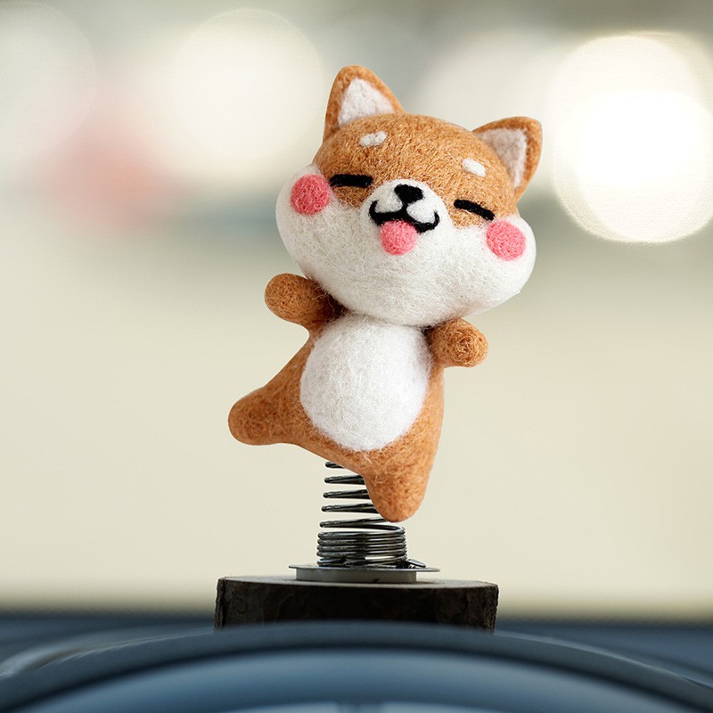 Bộ len chọc có hướng dẫn Tân Binh Shiba 2, needle felting Shiba có video, giấy làm quà tặng đặc biệt handmade