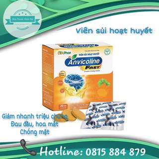 Viên Sủi Hoạt Huyết Anvicoline Fast - Hộp 20 Viên Sủi