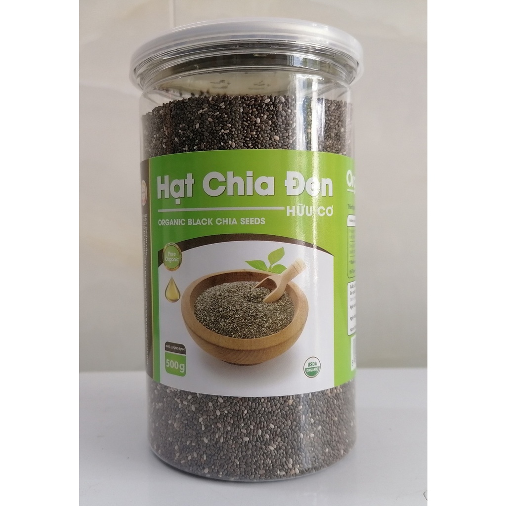 [Hộp 500g - ĐEN] HẠT CHIA HỮU CƠ [VN] WELLBEING Organic Black Chia Seeds