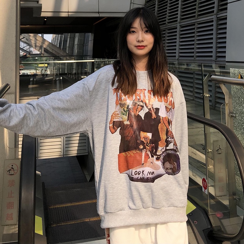  Xiaozhainv Áo Nữ Tay Dài In Hình Thời Trang Vintage 6 Màu Tùy Chọn | BigBuy360 - bigbuy360.vn