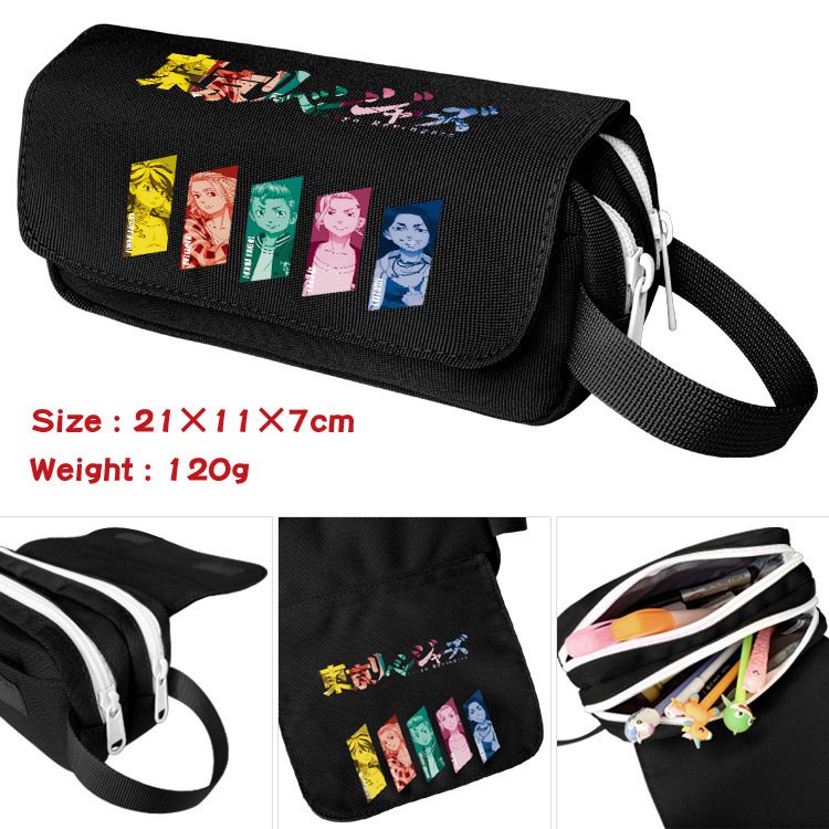 Hộp bút vải canvas in hình TOKYO REVENGERS anime chibi 12 mẫu khóa trắng đi học đựng đồ dùng học tập tiện lợi